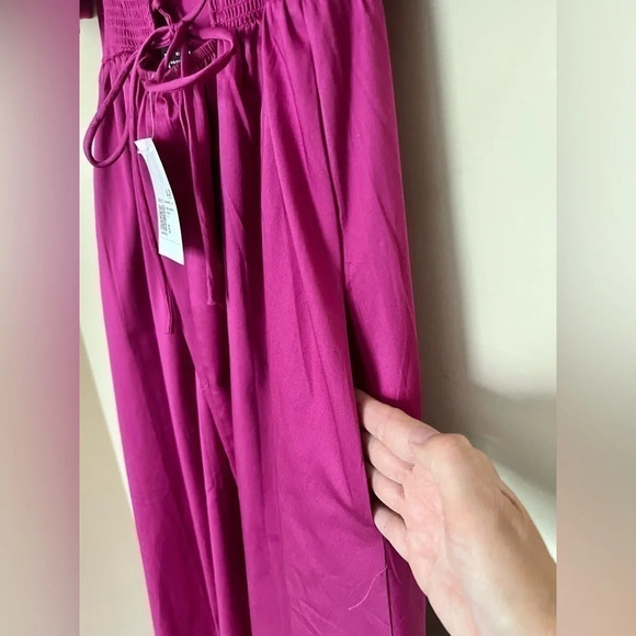 FOREVER 21 Women’s Maxi Dress Puff Sleeves Corset Empire Waist Fuchsia Size‎ S - Picture 4 of 16
